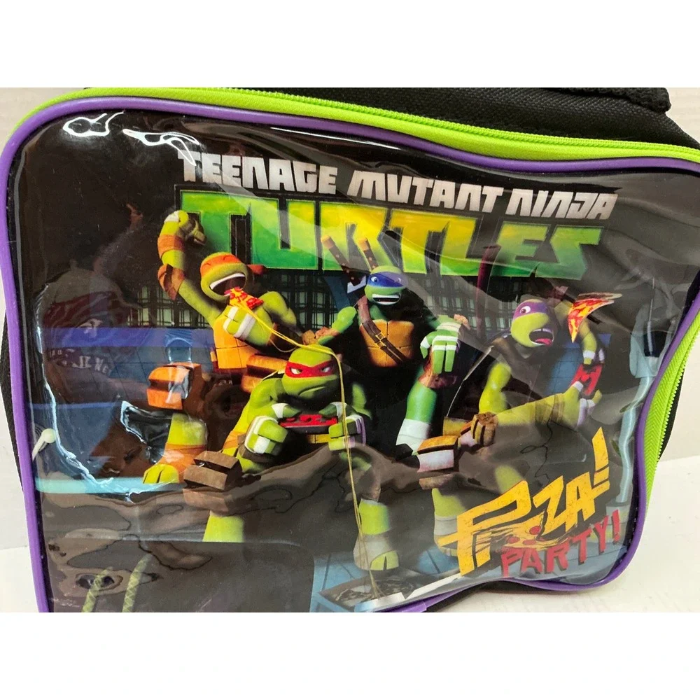 Nickelodeon TMNT Lunch Bag Pizza Party Graphic Insulated Black Green Kids OS
